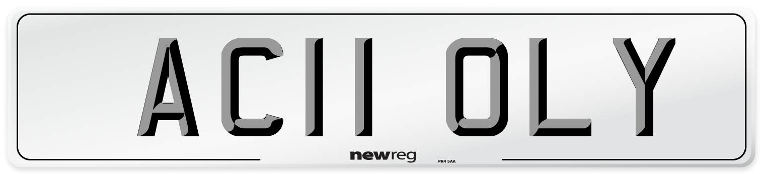 AC11 OLY Number Plate from New Reg
